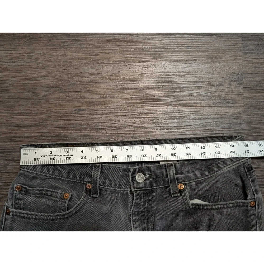 VTG Levis 512 Slim Fit Tapered Leg Jeans Mens 34x32 Faded Black Made in USA READ